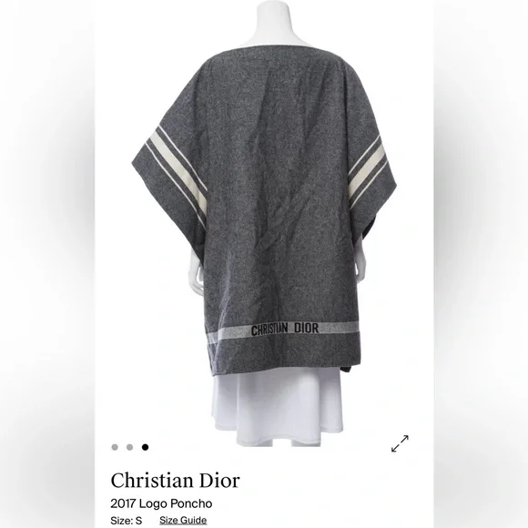 DIOR wool gray Tweed Cape Poncho Pre-Fall 2017 - Picture 3 of 16